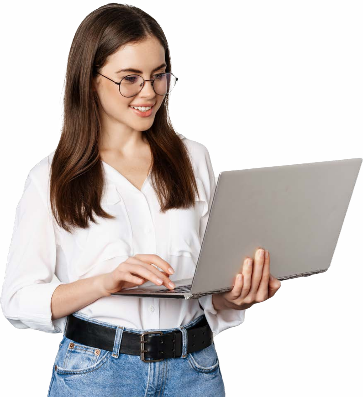 Girl with computer